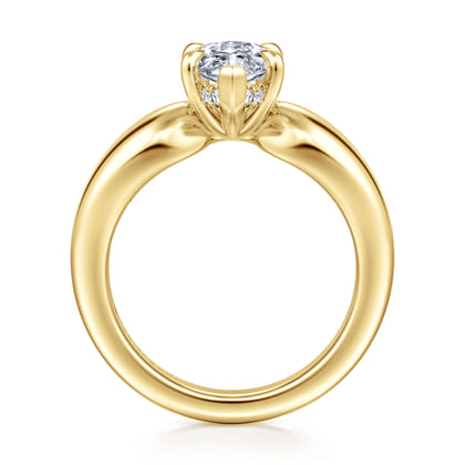 Raven - 14K Yellow Gold Marquise Shape Diamond Engagement Ring