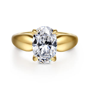 Raven - 14K Yellow Gold Oval Diamond Engagement Ring