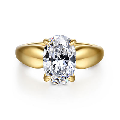 Raven - 14K Yellow Gold Oval Diamond Engagement Ring