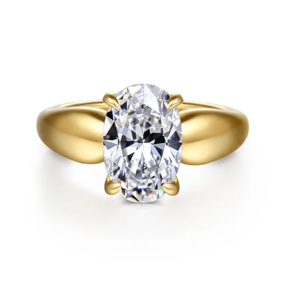 Raven - 14K Yellow Gold Oval Diamond Engagement Ring