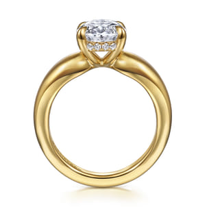 Raven - 14K Yellow Gold Oval Diamond Engagement Ring