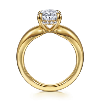 Raven - 14K Yellow Gold Oval Diamond Engagement Ring