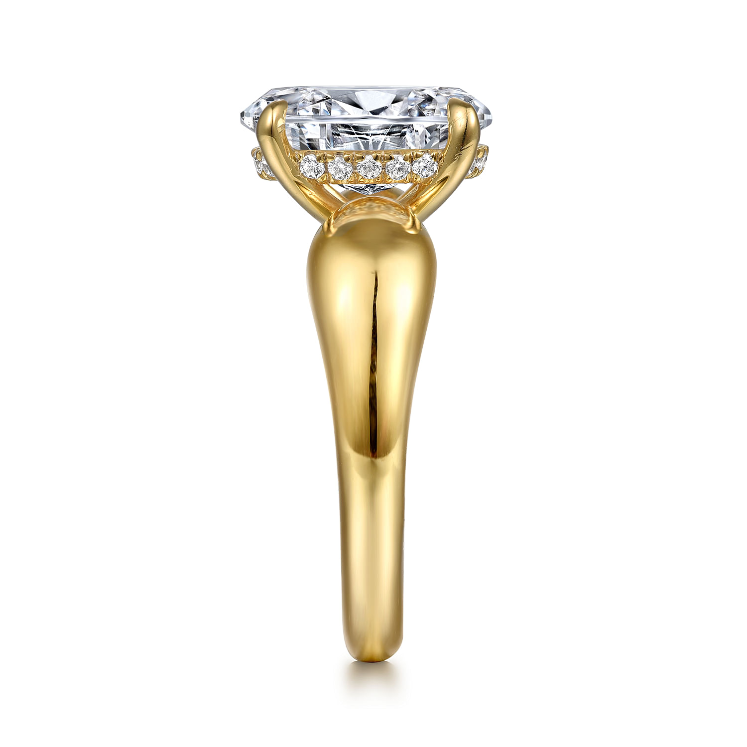 Raven - 14K Yellow Gold Oval Diamond Engagement Ring