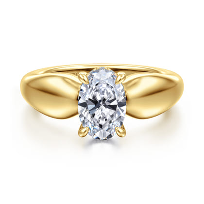 Raven - 14K Yellow Gold Oval Diamond Engagement Ring