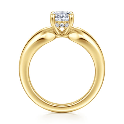 Raven - 14K Yellow Gold Oval Diamond Engagement Ring