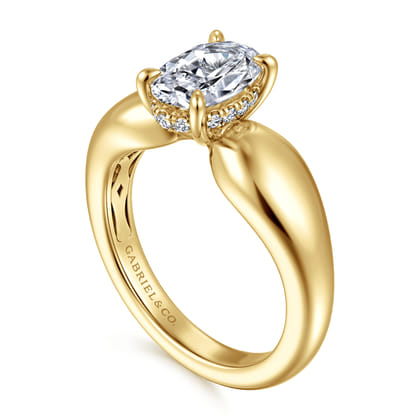 Raven - 14K Yellow Gold Oval Diamond Engagement Ring
