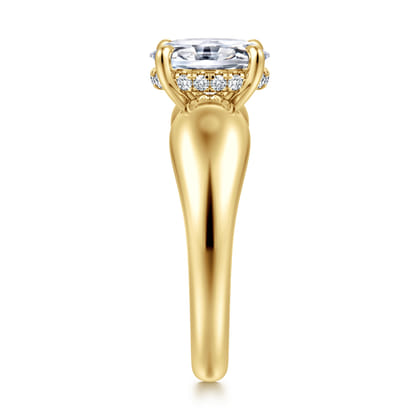 Raven - 14K Yellow Gold Oval Diamond Engagement Ring