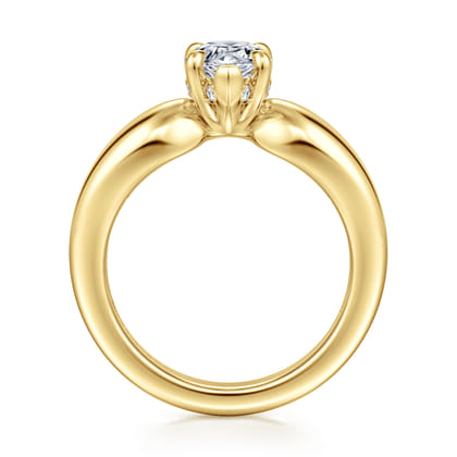 Raven - 14K Yellow Gold Pear Shape Diamond Engagement Ring
