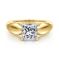 Raven - 14K Yellow Gold Princess Cut Diamond Engagement Ring