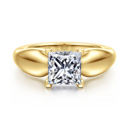 Raven - 14K Yellow Gold Princess Cut Diamond Engagement Ring