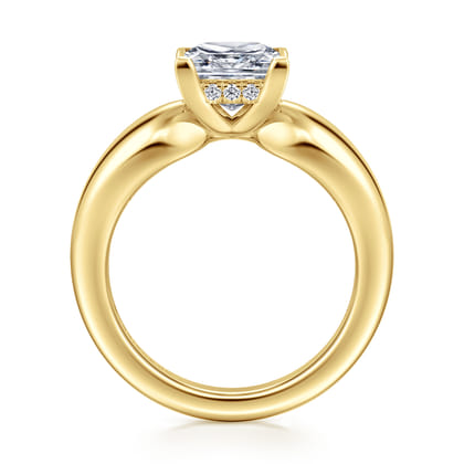 Raven - 14K Yellow Gold Princess Cut Diamond Engagement Ring