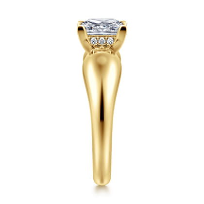 Raven - 14K Yellow Gold Princess Cut Diamond Engagement Ring