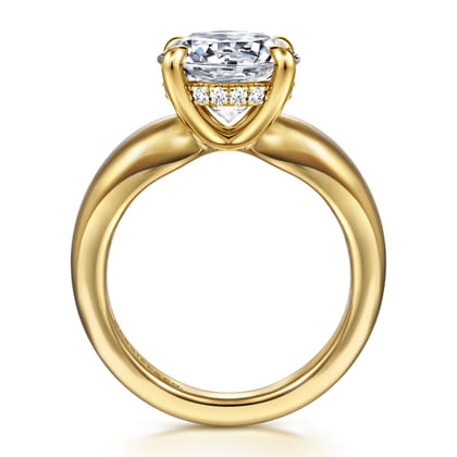 Raven - 14K Yellow Gold Round Diamond Engagement Ring