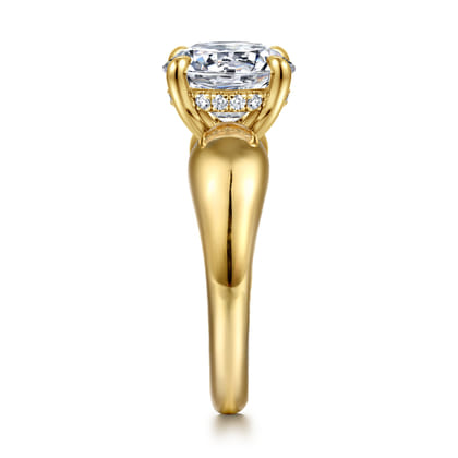 Raven - 14K Yellow Gold Round Diamond Engagement Ring