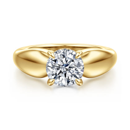 Raven - 14K Yellow Gold Round Diamond Engagement Ring