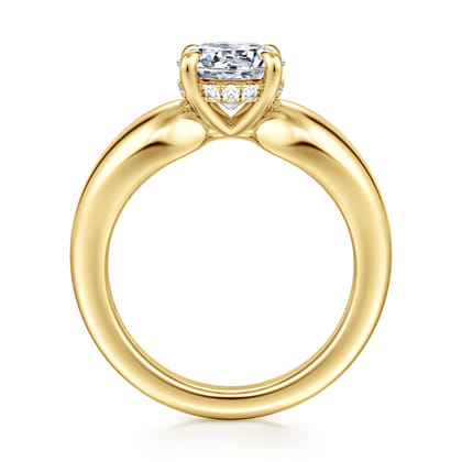 Raven - 14K Yellow Gold Round Diamond Engagement Ring