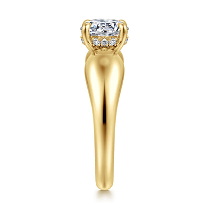 Raven - 14K Yellow Gold Round Diamond Engagement Ring