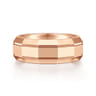 Ray - 14K Rose Gold 8mm - Angular Men's Wedding Band in High Polished Finish