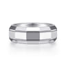 Ray - 14K White Gold 8mm - Angular Men's Wedding Band in High Polished Finish