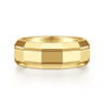 Ray - 14K Yellow Gold 8mm - Angular Men's Wedding Band in High Polished Finish