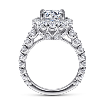 Rayna - 14K White Gold Round Halo Diamond Engagement Ring