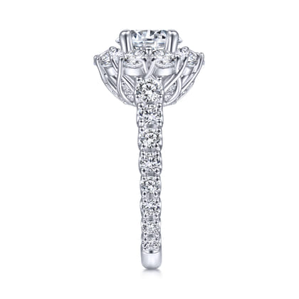 Rayna - 14K White Gold Round Halo Diamond Engagement Ring