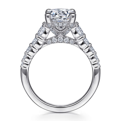 Rease - 14K White Gold Round Diamond Engagement Ring