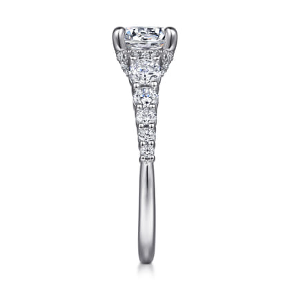 Rease - 14K White Gold Round Diamond Engagement Ring