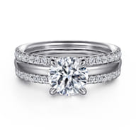 Reba - 14K White Gold Round Diamond Engagement Ring