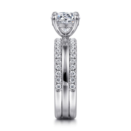 Reba - 14K White Gold Round Diamond Engagement Ring