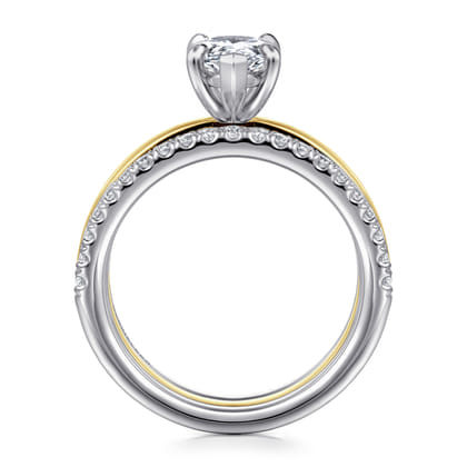 Reba - 14K White-Yellow Gold Pear Shape Diamond Engagement Ring