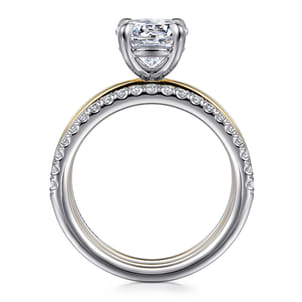Reba - 14K White-Yellow Gold Round Diamond Engagement Ring
