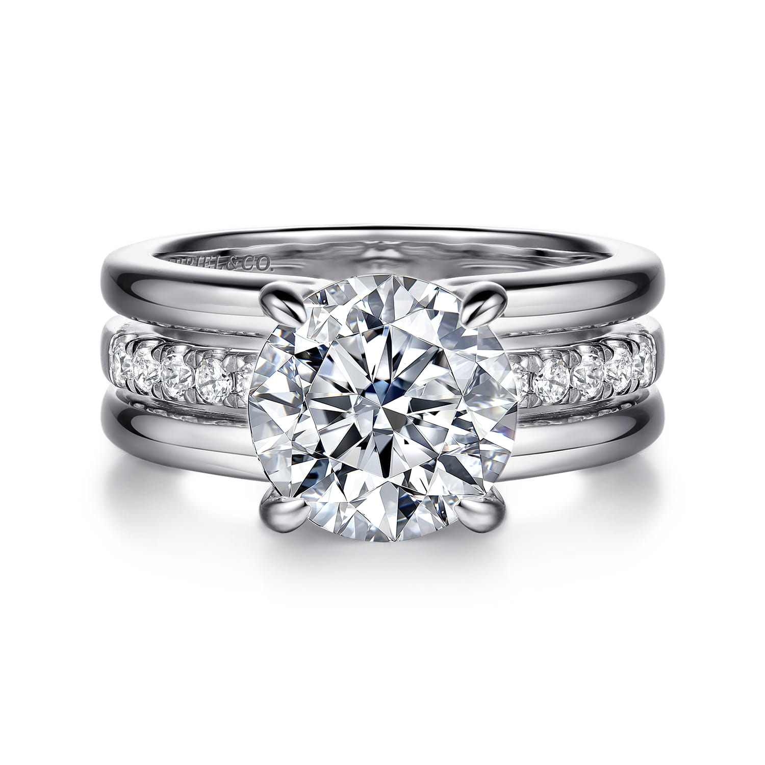 Reeba - 14K White Gold Round Diamond Engagement Ring