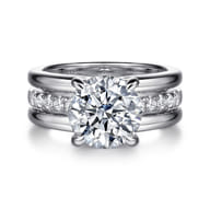 Reeba - 14K White Gold Round Diamond Engagement Ring