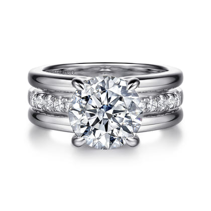 Reeba - 14K White Gold Round Diamond Engagement Ring
