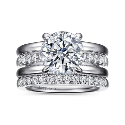 Reeba - 14K White Gold Round Diamond Engagement Ring