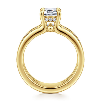 Reeba - 14K Yellow Gold Emerald Cut Diamond Engagement Ring