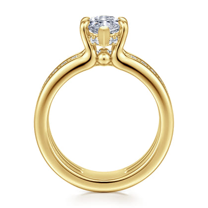Reeba - 14K Yellow Gold Marquise Shape Diamond Engagement Ring