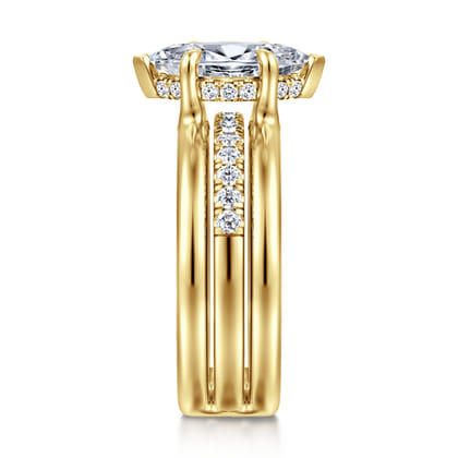 Reeba - 14K Yellow Gold Marquise Shape Diamond Engagement Ring