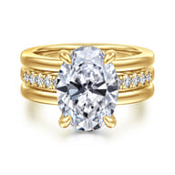 Reeba - 14K Yellow Gold Oval Diamond Engagement Ring