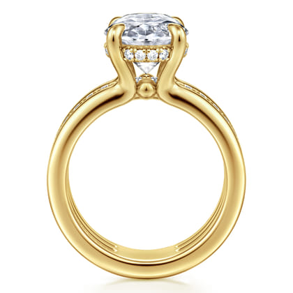 Reeba - 14K Yellow Gold Oval Diamond Engagement Ring