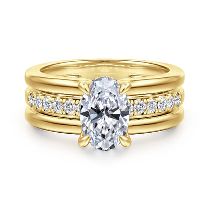 Reeba - 14K Yellow Gold Oval Diamond Engagement Ring