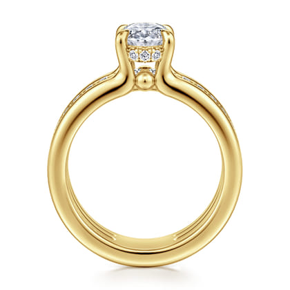 Reeba - 14K Yellow Gold Oval Diamond Engagement Ring