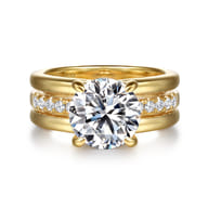 Reeba - 14K Yellow Gold Round Diamond Engagement Ring