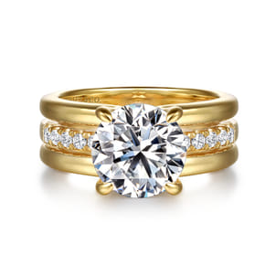 Reeba - 14K Yellow Gold Round Diamond Engagement Ring
