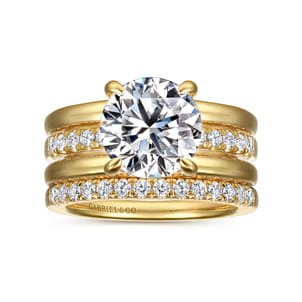 Reeba - 14K Yellow Gold Round Diamond Engagement Ring