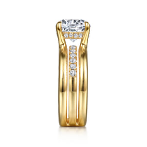 Reeba - 14K Yellow Gold Round Diamond Engagement Ring