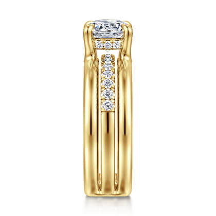 Reeba - 14K Yellow Gold Round Diamond Engagement Ring