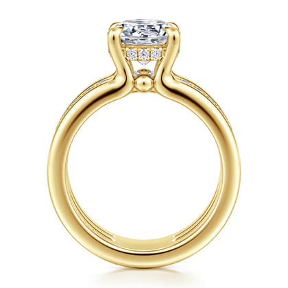 Reeba - 14K Yellow Gold Round Diamond Engagement Ring