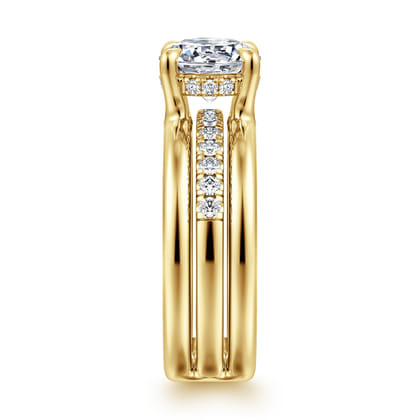 Reeba - 14K Yellow Gold Round Diamond Engagement Ring